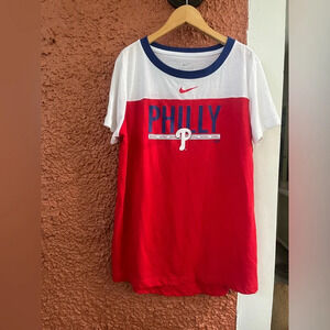 Philadelphia Phillies MLB Nike Womens Color Block T-shirt Size Small